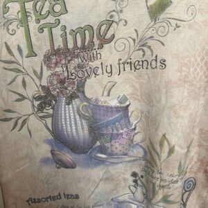 Tea Time Graphic Tee - Floral Teacup Design